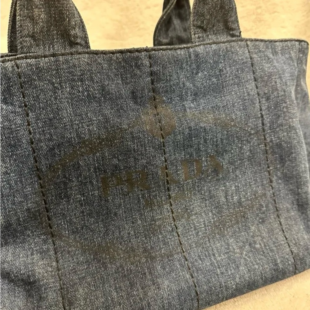 Prada Blue Denim Tote